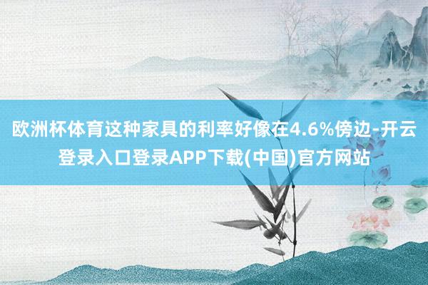 欧洲杯体育这种家具的利率好像在4.6%傍边-开云登录入口登录APP下载(中国)官方网站